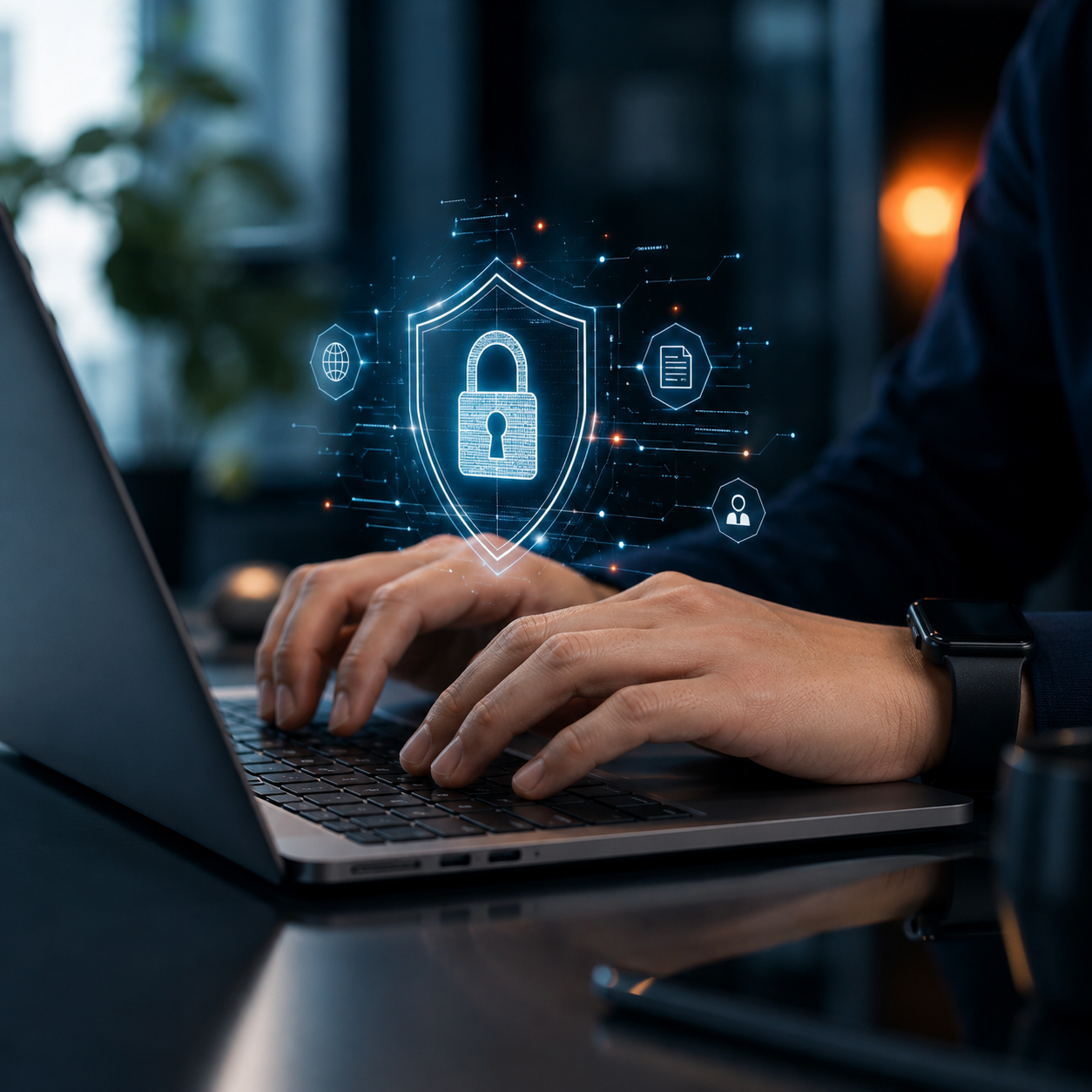 ISO 27001 ISMS data protection concept on a laptop