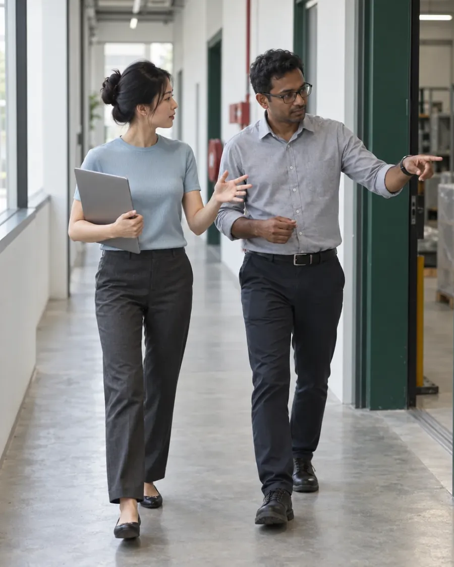 A consultant meeting with business partners in Singapore